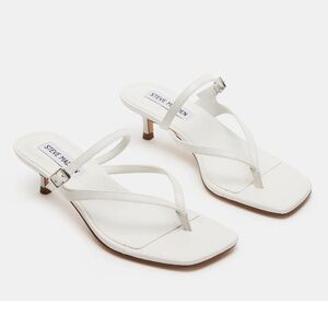 Steve Madden White Strappy Kitten Heel